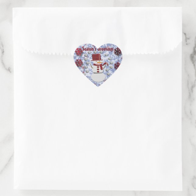 Alto Cheerful Snowman Heart Sticker (Bag)