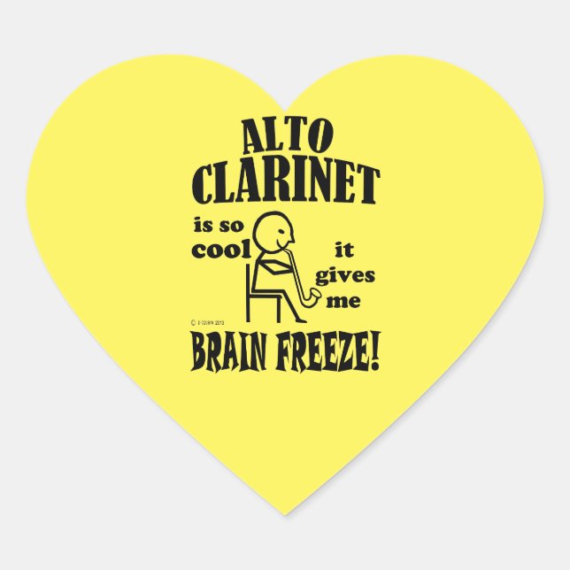 Alto Clarinet, Brain Freeze Heart Sticker (Front)