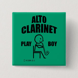 Alto Clarinet Play Boy 15 Cm Square Badge