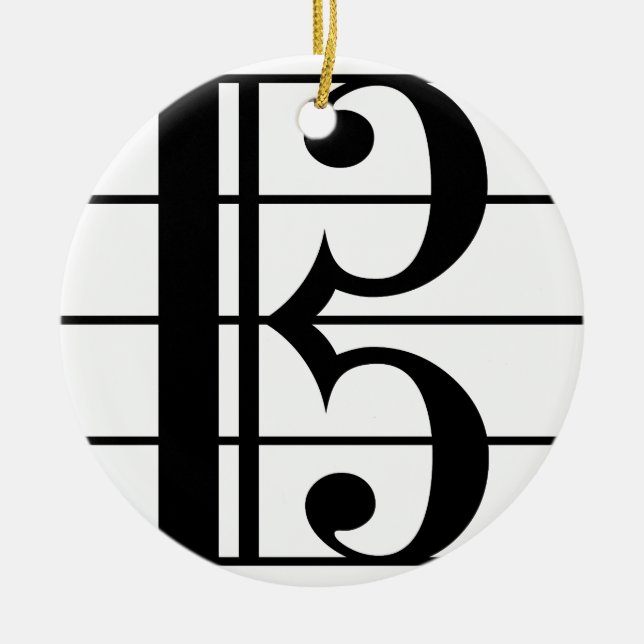 Alto Clef Ceramic Tree Decoration (Front)