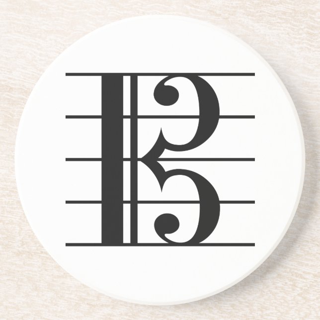 Alto Clef on Staff Coaster (Front)