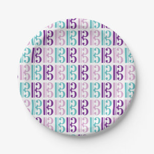 Alto Clef Pattern Paper Plate