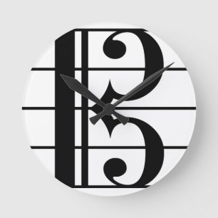 Alto Clef Round Clock