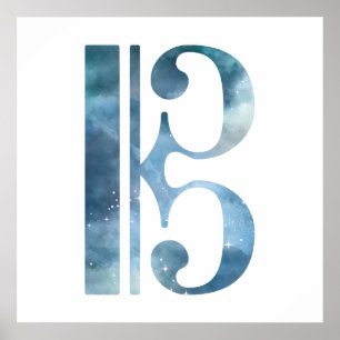 alto clef tenor key poster