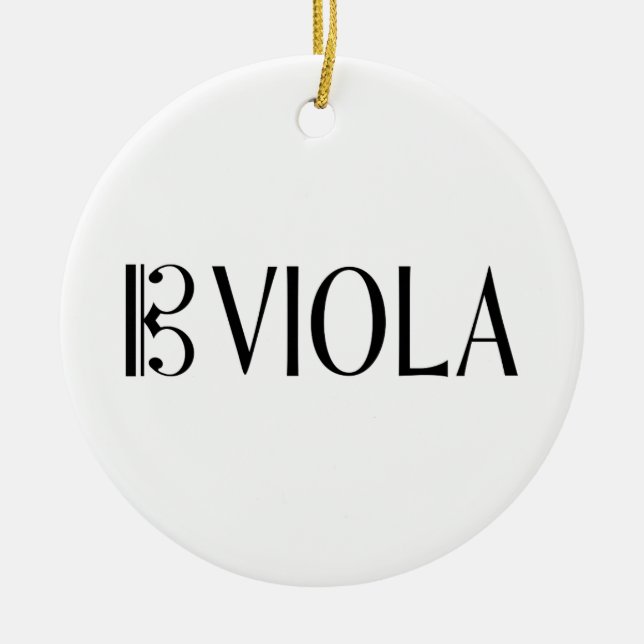 Alto Clef & Viola Ceramic Tree Decoration (Front)