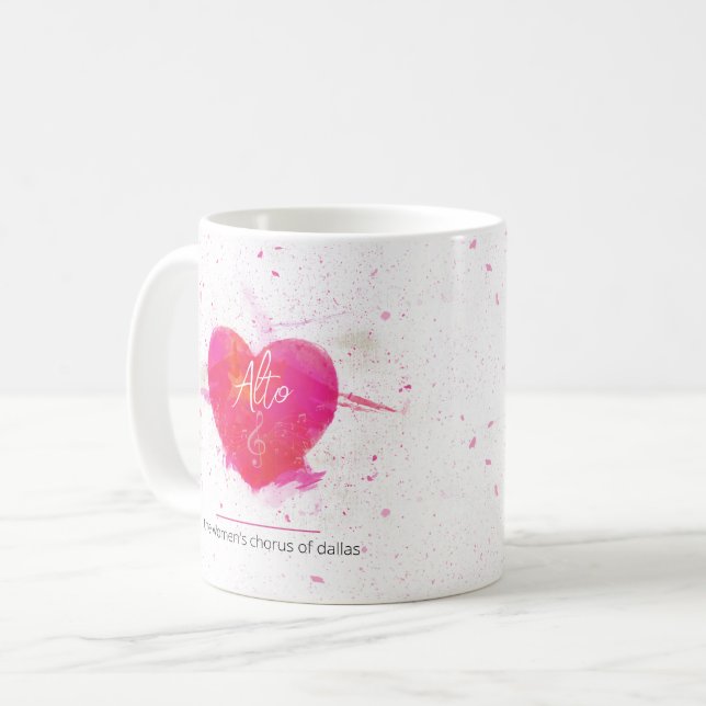 Alto Musical Heart Singing Part Coffee Mug (Front Left)