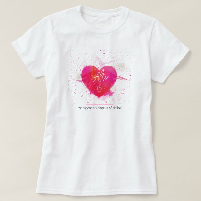 Alto Musical Heart Singing Part T-Shirt (Design Front)
