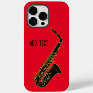 Alto Saxophone on Red Personalizable Case-Mate iPhone 14 Pro Max Case