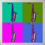 Alto Saxophone Pop Art Poster<br><div class="desc">Vintage images,  art and ephemera remastered into unique apparel,  art and accessories. All sorts of designs including labels,  advertisings,  artwork and woodcuts transformed into t shirts,  jewelry,  posters and more.</div>