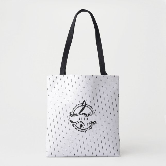Alto Singer Musical Note Tote Bag (Front)