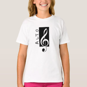 Alto Singer Treble Clef (Black and White) T-Shirt