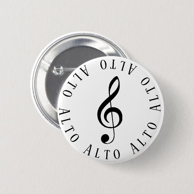 Alto Singer Treble Clef Button (Front & Back)