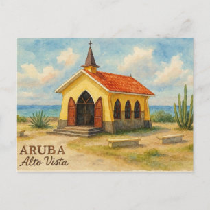 Alto Vista Aruba watercolor Postcard