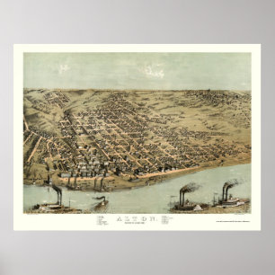 Alton, IL Panoramic Map - 1867 Poster