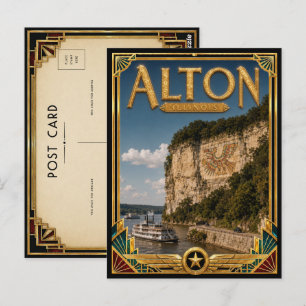 Alton Illinois Vintage Art Deco Golden Age Postcard