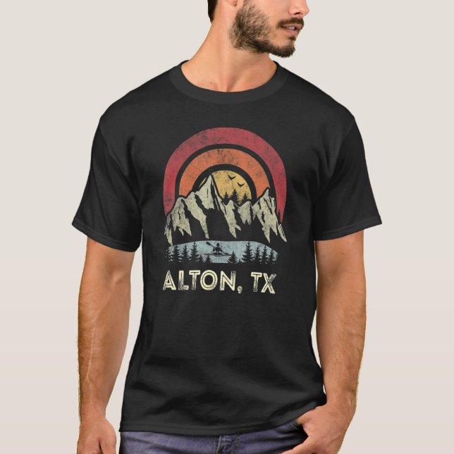 Alton Texas Mountain Sunset Sunrise Kayaking T-Shirt (Front)