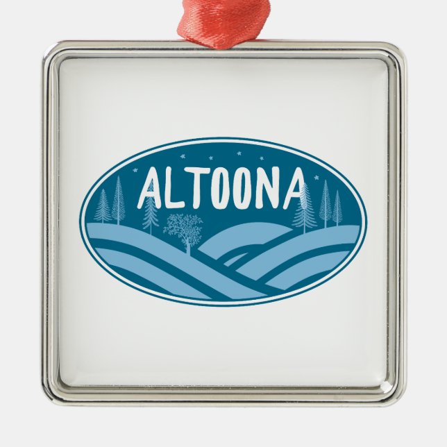 Altoona Pennsylvania Outdoors Metal Tree Decoration (Front)