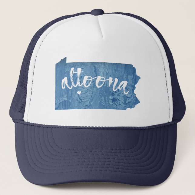 Altoona Pennsylvania Wood Grain Trucker Hat (Front)