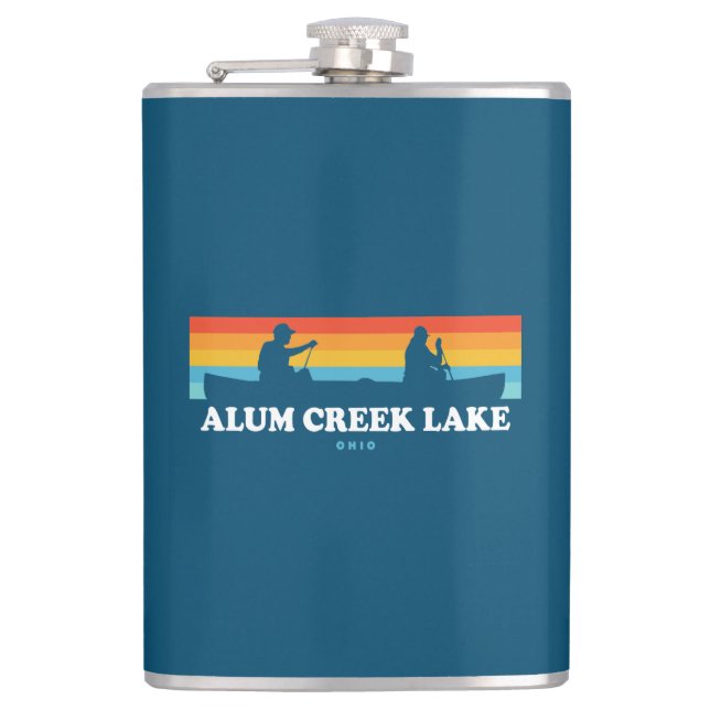 Alum Creek Lake Ohio Canoe Hip Flask (Front)