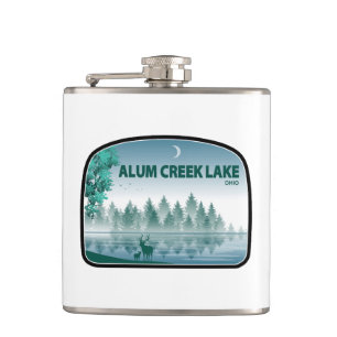 Alum Creek Lake Ohio Deer Hip Flask