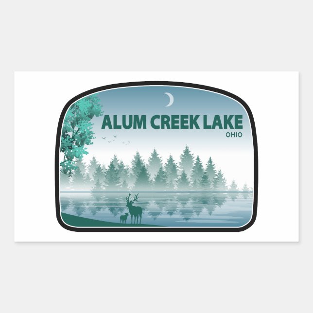 Alum Creek Lake Ohio Deer Rectangular Sticker (Front)