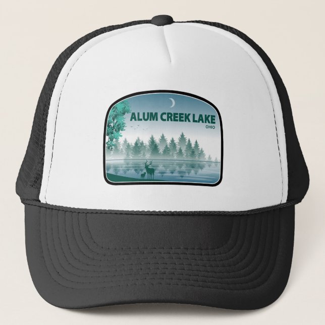 Alum Creek Lake Ohio Deer Trucker Hat (Front)