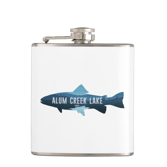 Alum Creek Lake Ohio Fish Hip Flask (Front)