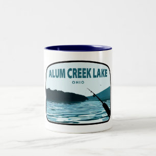 Alum Creek Lake Ohio Fishing Rod Two-Tone Coffee Mug