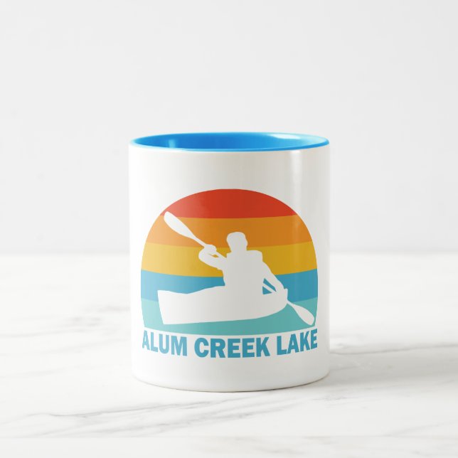 Alum Creek Lake Ohio Kayak Two-Tone Coffee Mug (Center)