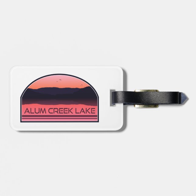 Alum Creek Lake Ohio Red Sunrise Luggage Tag (Back Horizontal)