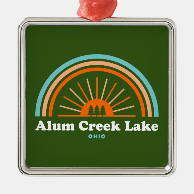 Alum Creek Lake Rainbow Metal Tree Decoration (Front)