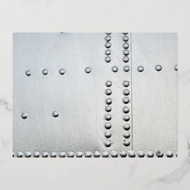 Aluminium Aircraft Skin Abstract  Foil Holiday Postcard (Front)