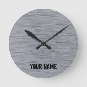 Aluminium brushed Metal structure Round Clock