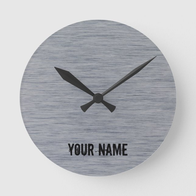 Aluminium brushed Metal structure Round Clock (Front)