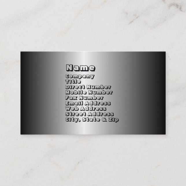 Aluminium Business Card (Front)