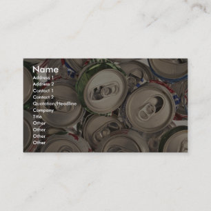 Aluminium cans, recycled business card