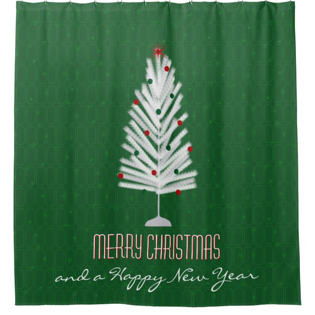 Aluminium Christmas Tree Green  Shower Curtain (Front)