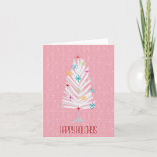 Aluminium Christmas Tree Pink Christmas Holiday Card