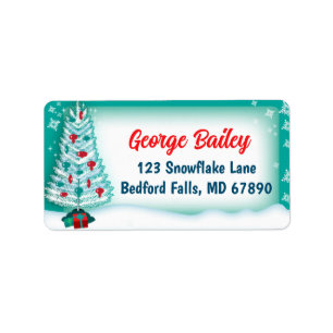 Aluminium Christmas Tree Return Address Labels 2