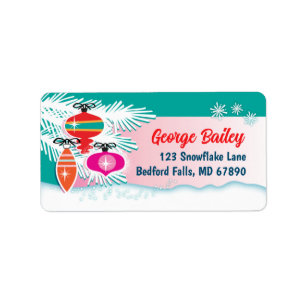 Aluminium Christmas Tree Return Address Labels 3