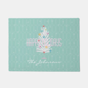 Aluminium Christmas Tree Teal Christmas Doormat
