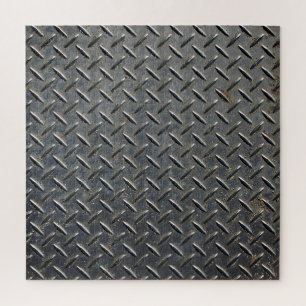 Aluminium Dark: Rhombus Shape Design Jigsaw Puzzle