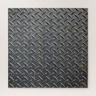 Aluminium Dark: Rhombus Shape Design Jigsaw Puzzle