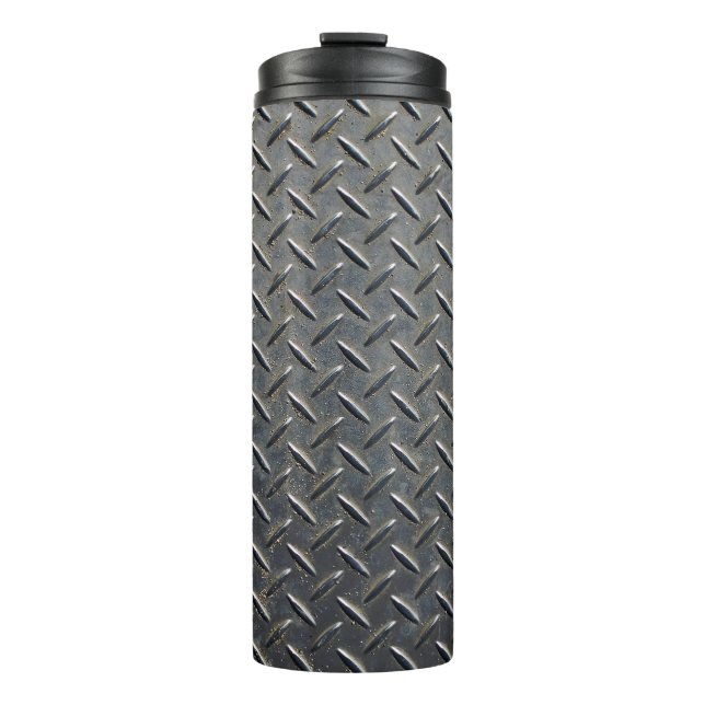 Aluminium Dark: Rhombus Shape Design Thermal Tumbler (Front)
