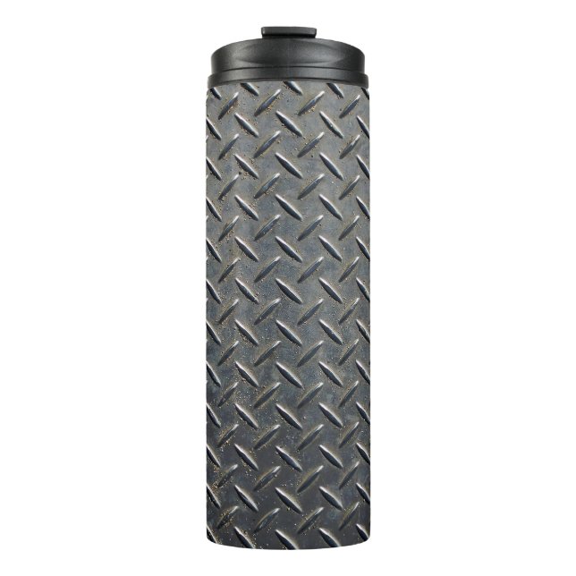Aluminium Dark: Rhombus Shape Design Thermal Tumbler (Front)