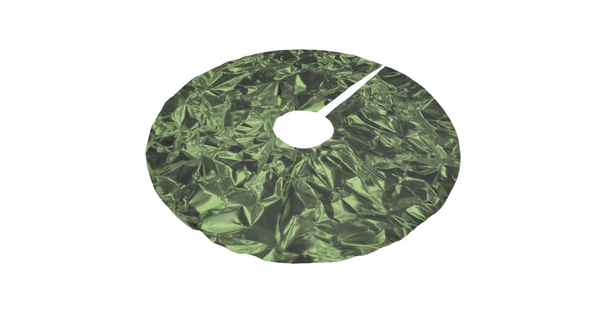 Aluminium Foil Design in Moss Green Brushed Polyester Tree Skirt Zazzle