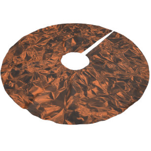Aluminium Foil Design in Orange Brushed Polyester Tree Skirt
