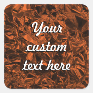 Aluminium Foil Design in Orange Square Sticker