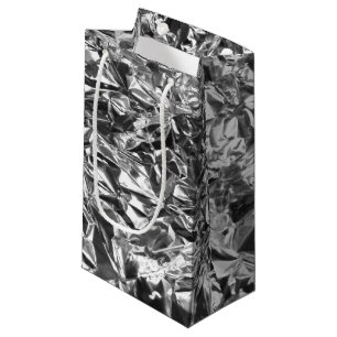 Aluminium Foil Design Silver Colour Small Gift Bag