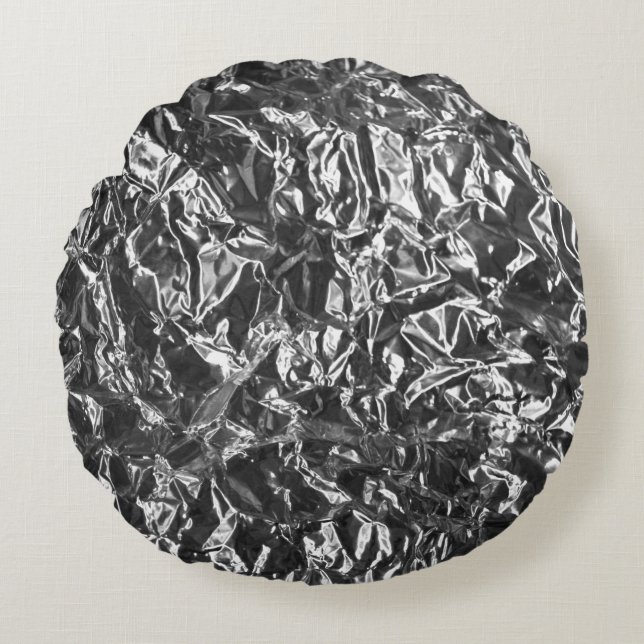 Aluminium Foil Metal Texture Round Cushion (Front)